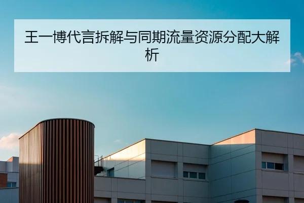 王一博代言拆解与同期流量资源分配大解析